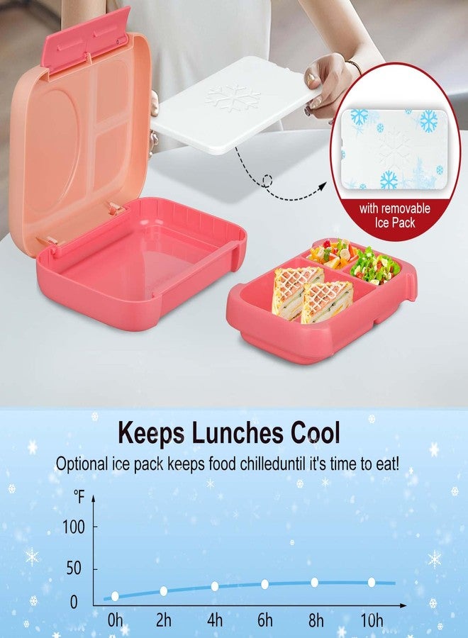 MAISON HUIS Chill Bento Lunch Box for Kids Adult with Ice Pack 3 Compartments Leakproof Lunch Containers Keep Food Cold for Girl Boy School - Image 2